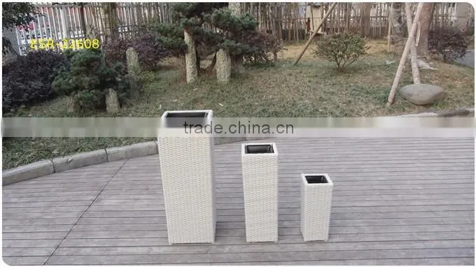 Big indoor outdoor wicker square flower pot