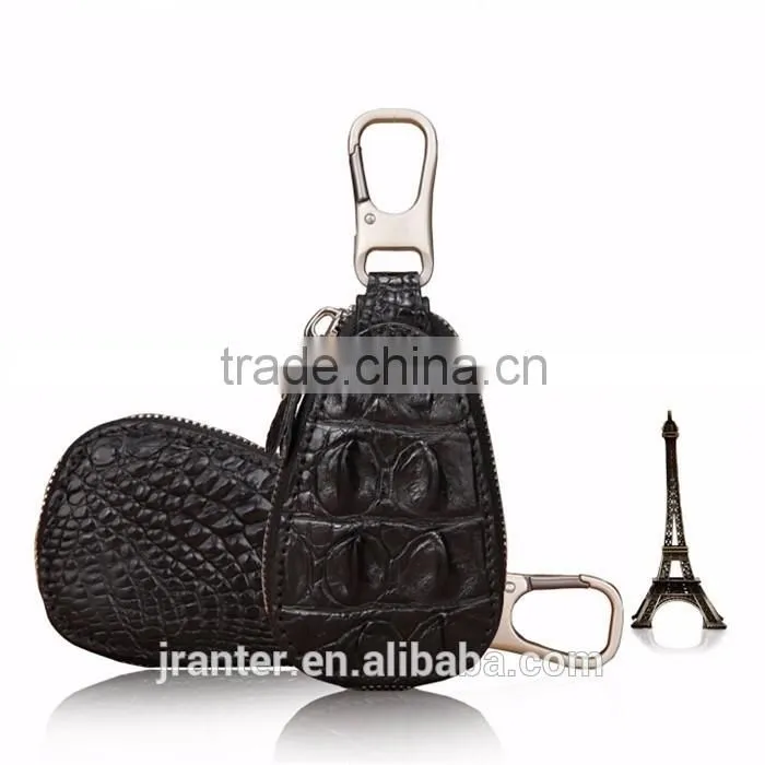 Fashionable custom car key case 100% crocodile leather car key case