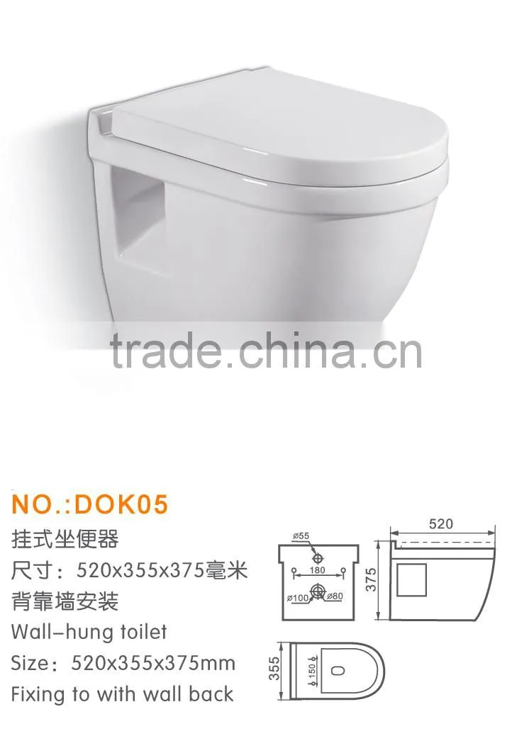 European popular design ceramic wall hung toilet