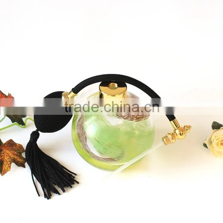 Wholesale High-grade Cheap Multicolour Circular Glass Transparent Gasbag Perfume Bottle With Airbag Spray Pump