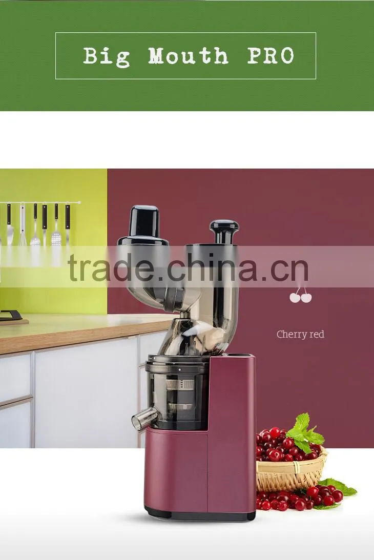 LF-6218 New arrival 200W AC induction motor 80mm whole apple fruit big mouth 43 RPM cold press slow juicer