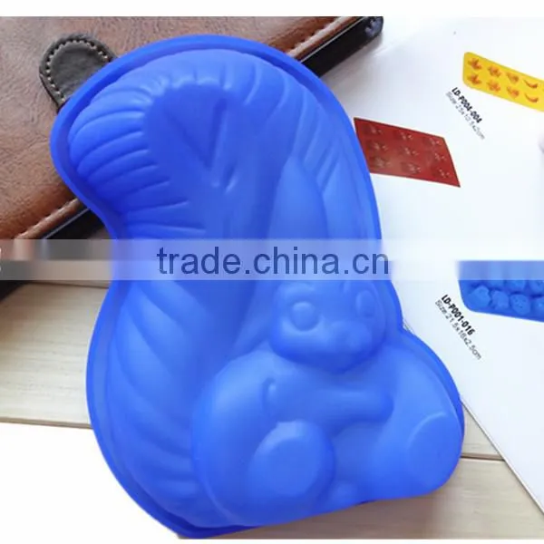 Lovely animal squirrel silicone cake mould with food grade