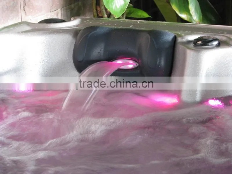 Balboa Hot Tub Hydro outdoor spa with fountain and leg light