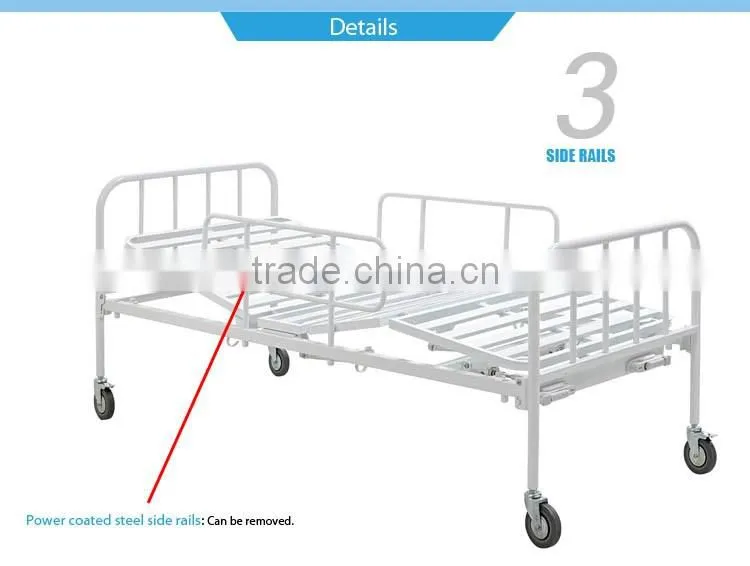 2 function adjustable manual hospital double bed manufacturer