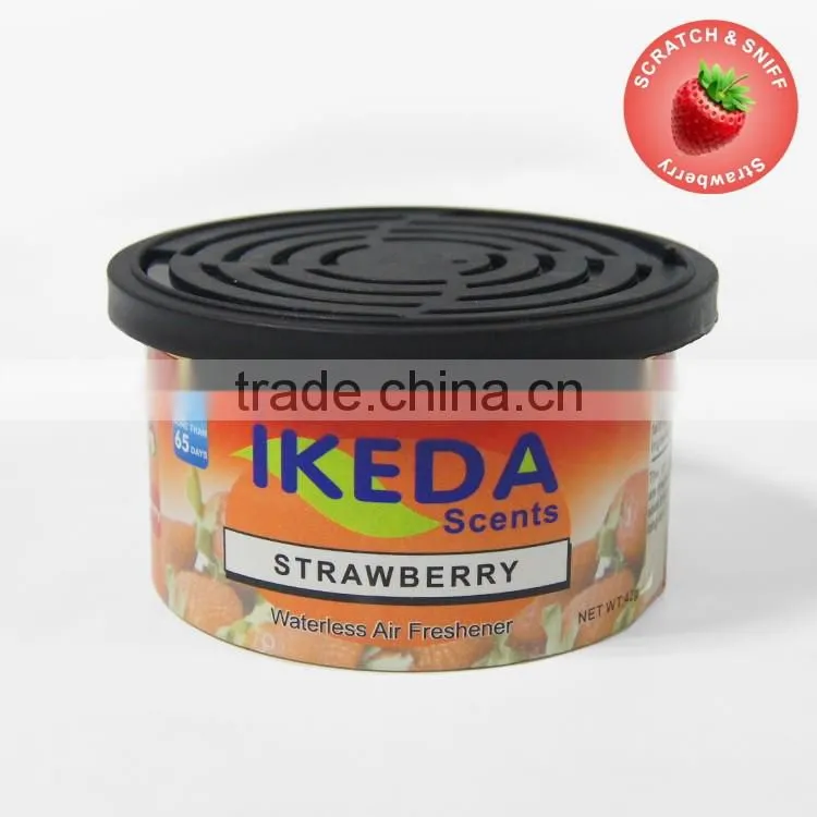 Hot sale strawberry scented wood organic cans car air freshener