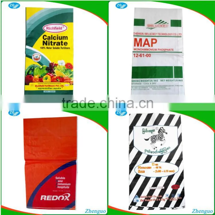 gravure printing bopp laminated pp woven bag side gusset fertilizer packing bag