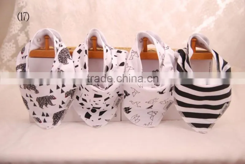 2016 high quality cotton baby bandana bibs with 2 snaps
