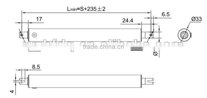 tubular mini linear actuator for side window