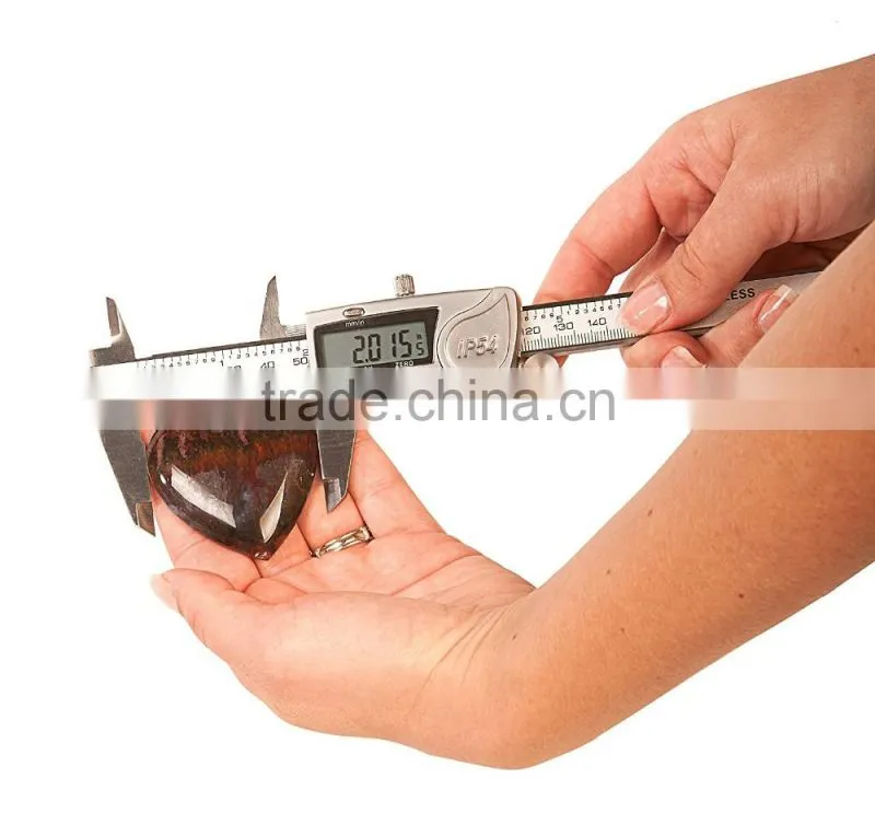 Digital Caliper, Water Resistant, Fractions, 6"/150mm, Durable Stainless Steel