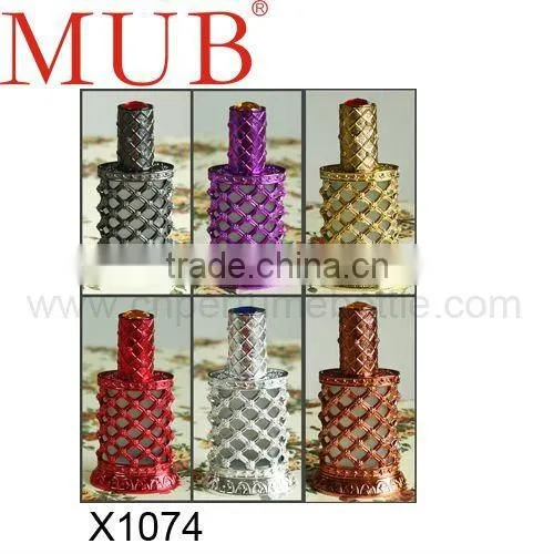 trapezoid style Metal alloy antique perfume bottle