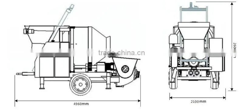 China made hydraulic concrete pump with mixer machine China price