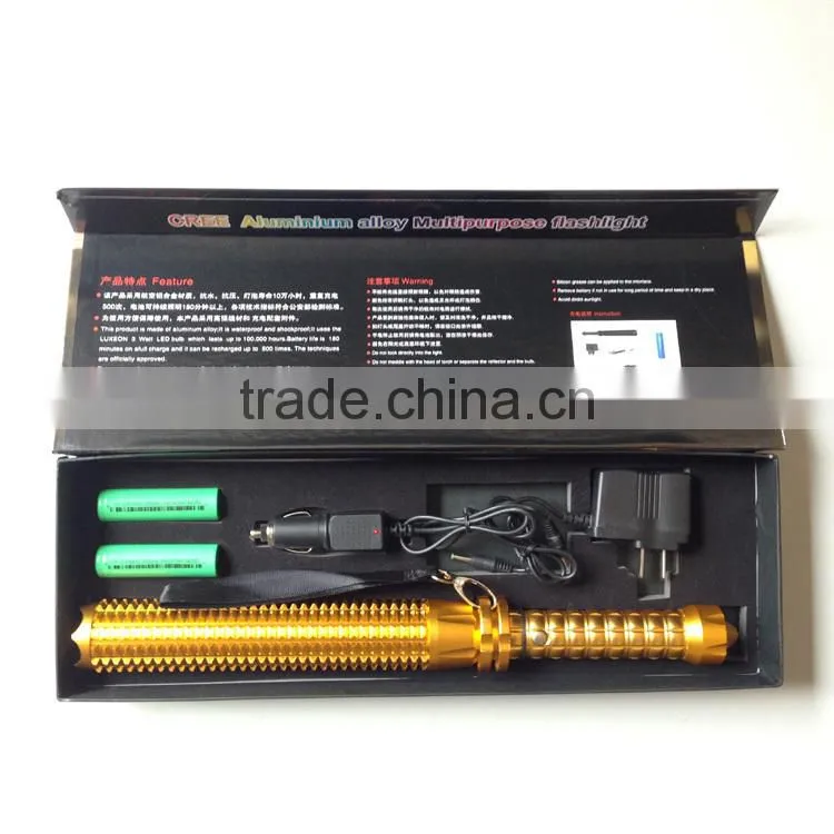 high quality aluminium led flashlight self-defense led torch flashlight zoom tactical flashlight