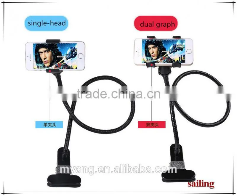 Wholesale 360 degree Retractable Metal long neck ,Hand Free lazy bed holder for ipad,Tablet holder phone clip for table