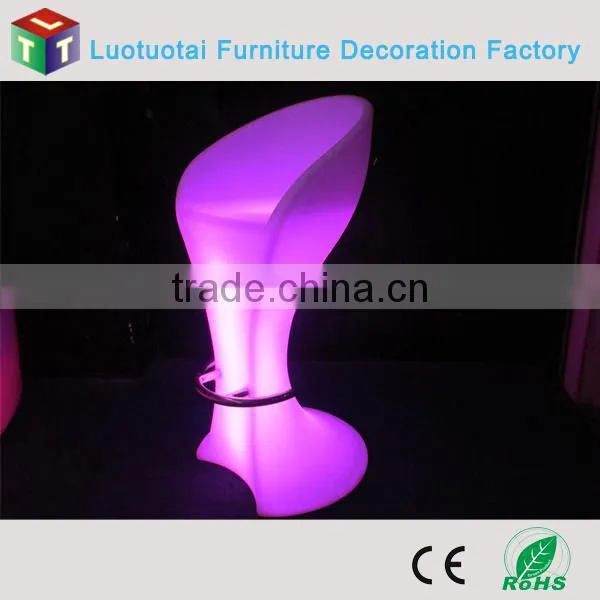 Manufacturer L56*W49*H105CM PE bar stool chair with remote control 16 mix changeable colors