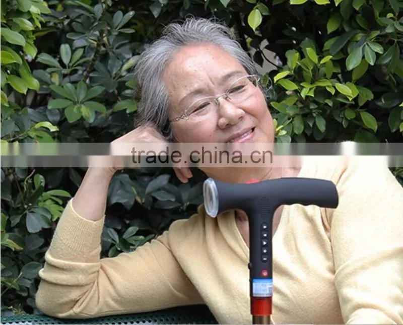 Multi-funcational intelligent walking stik, Adjustable height,Soft rabber base,Long standby for one-time charge,Big button
