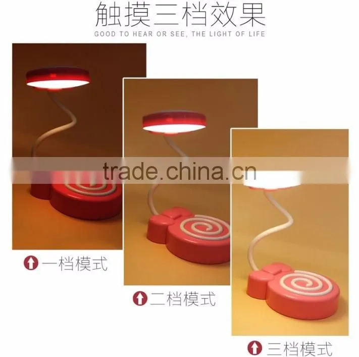 Cute Lollypop Shape Table Lamp With Touch Sensor, USD Charge LED Night Light For Study