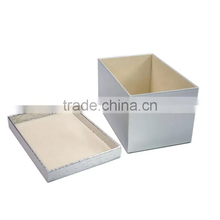 Household Set Of 3 Rectangular Faux Leahter Storage Box With Lid