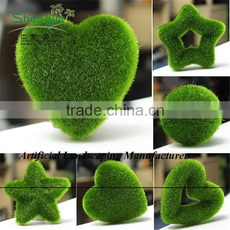 high quality green moss bear,fake green grass moss animal lovely moss in guangzhou