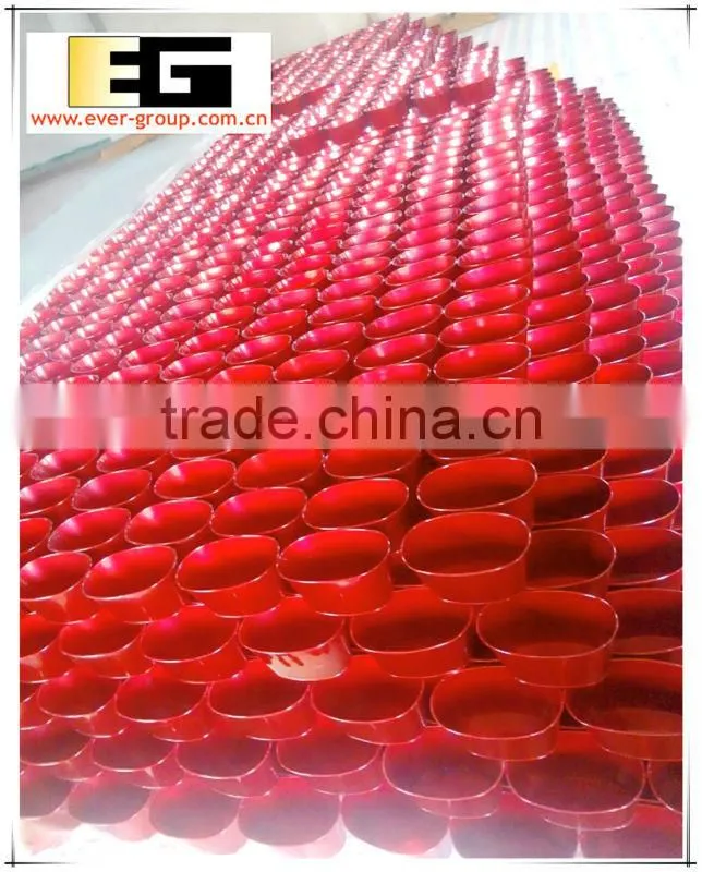 Zinc Oval Christmas Red Powder Coated Metal Flower Pot