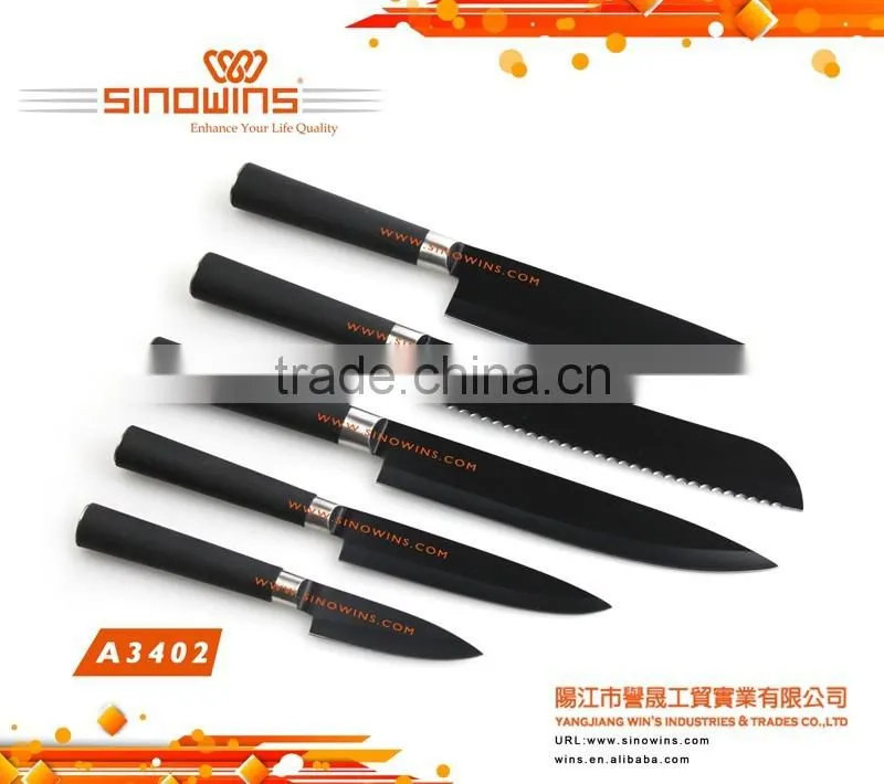 Hollow handle stainless steel 5 pieces kitchen knife set