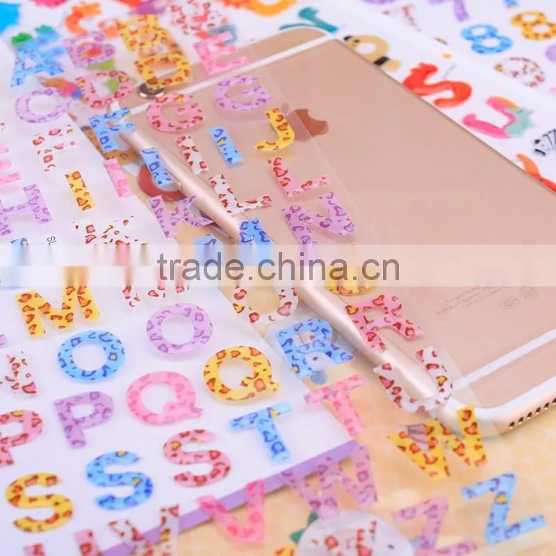 Cartoon Number Figures 3D Decoration Removable PVC Epoxy Sticker