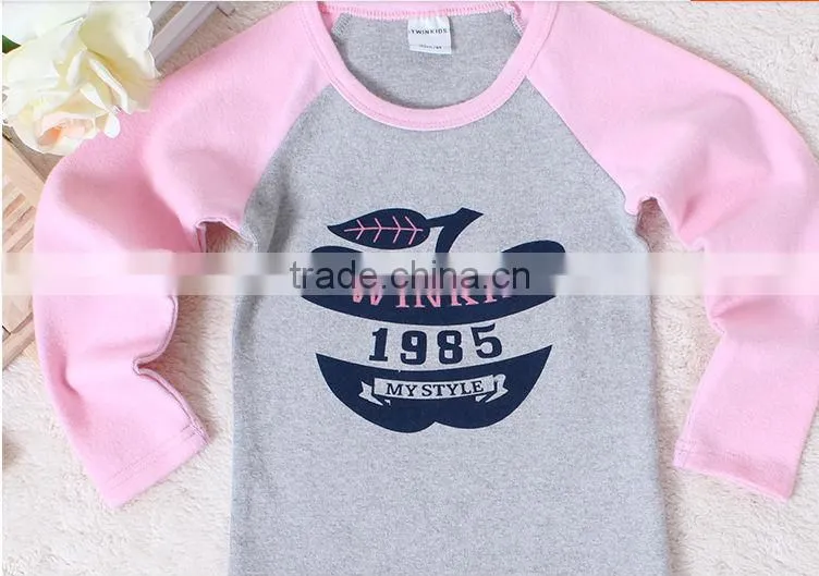 Wholesale boy kids long sleeves 100% cotton t-shirt