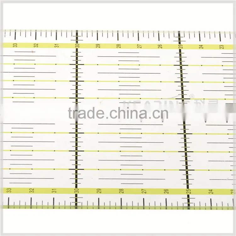 Kearing pro arcylic Double-Colored Grid Lines 45cm*10cm Rectangular patchwork ruler with scale range for sewing cutting#KPR4510