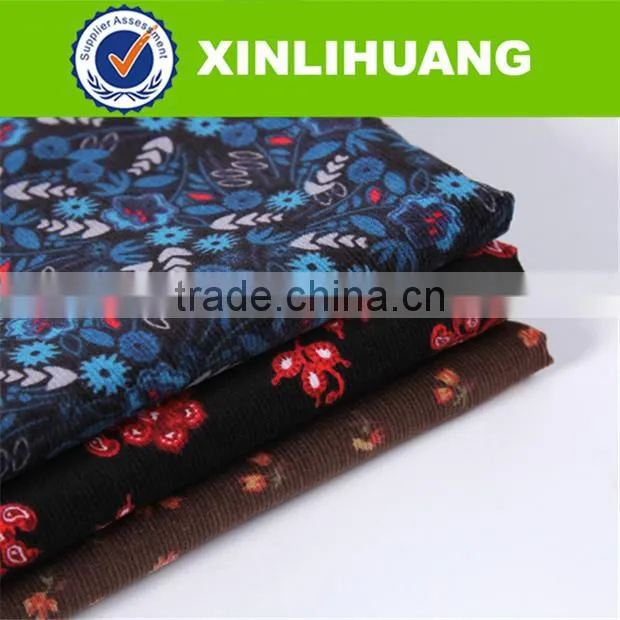 Hot Sale 21 Wale 100% Cotton Printed Corduroy Fabric for Pants