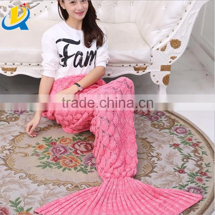 wholesale knitted crochet mermaid tail blanket mermaid tail sleeping bag