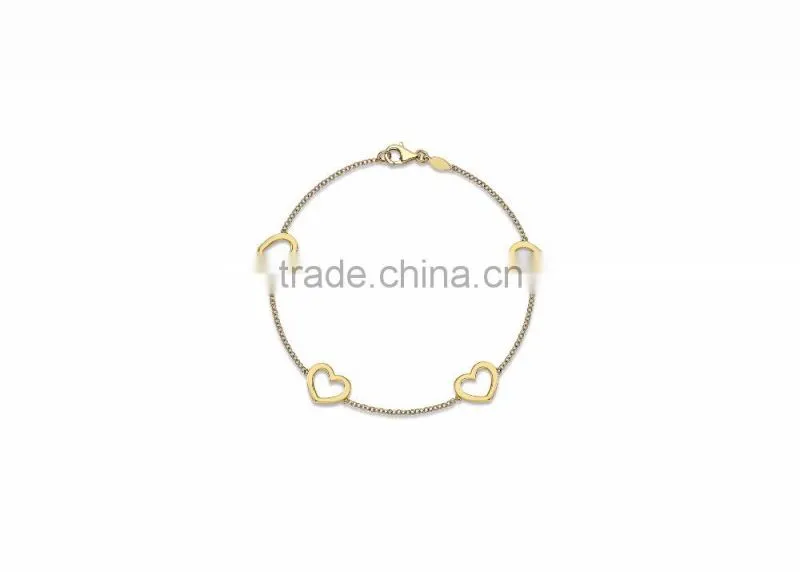 Gold Plated Designer Heart Bracelet