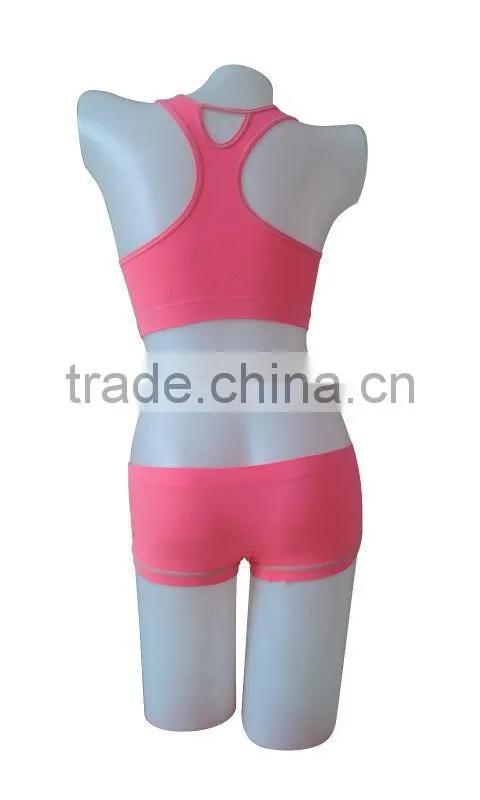 new style seamless woman underwear ladies sport bra & boxer