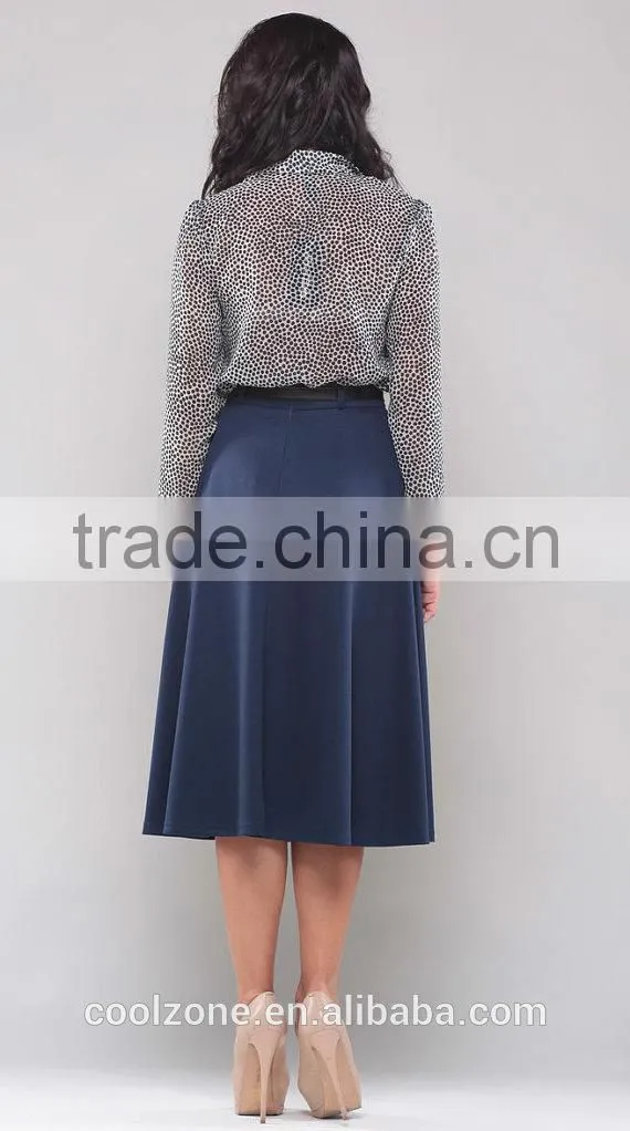 Fashionable latest women skirt design elegant flared office skirt