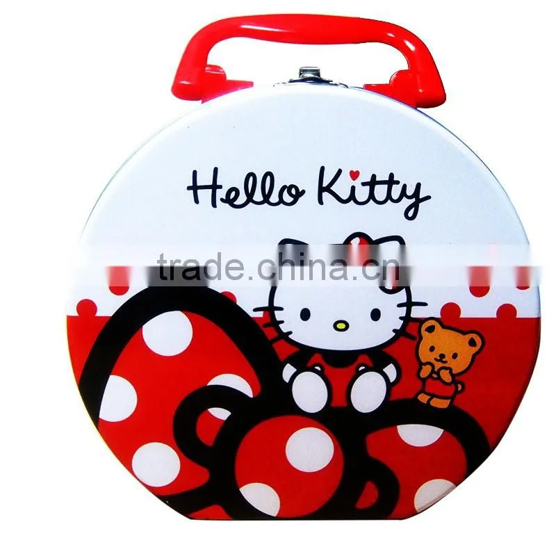 wholesale custom printed kids tin lunch box with plastic handle
