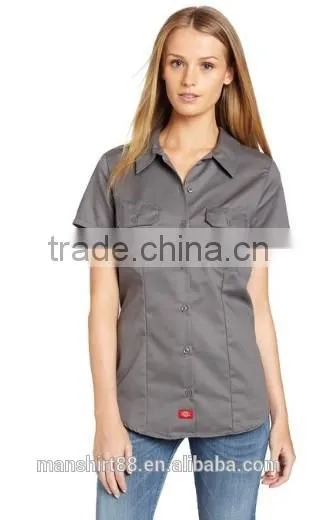 2016 women's short sleeve work shirt