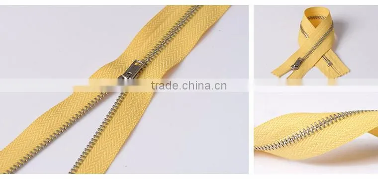 Brass Closed End Metal Zipper or Zips Wholesale Gold Teeth 3# Metal Zipper