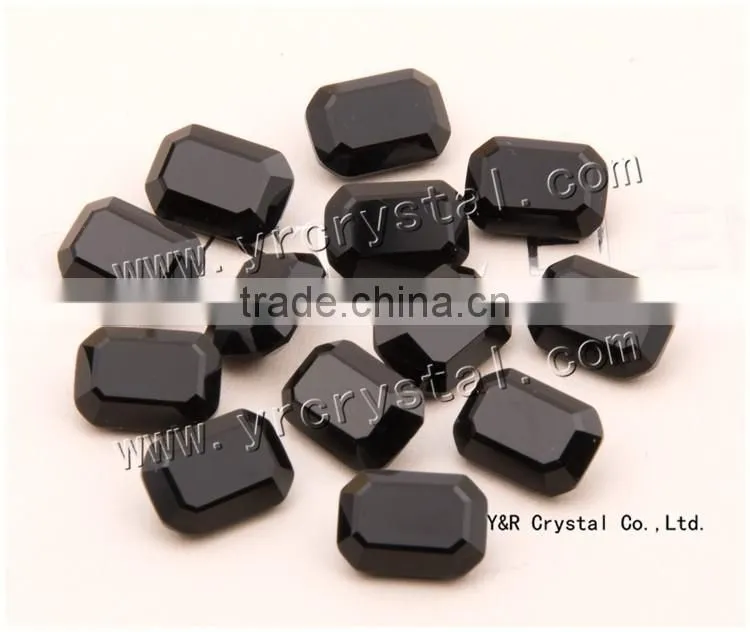 4 pcs point back Jet color fancy cut 10*14mm fancy crystal sewing stones on clothes