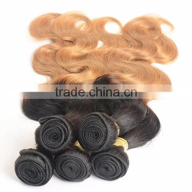2016 how to start selling brazilian hair ombre weave color 1b/27 body wave