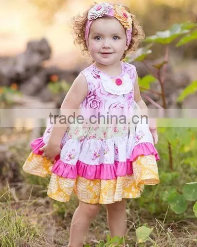 Best Selling Reliable China Supplier Soft Cotton Smocked Triple Ruffle Pants Winter clothing girl halloween ruffle dress