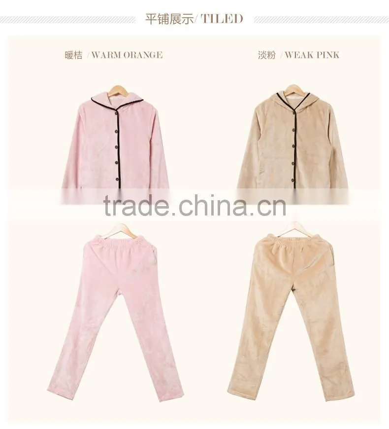 Perfect Qianxiu Cheap Hooded Design Pink Sexy Flannel Ladies Winter Nighty