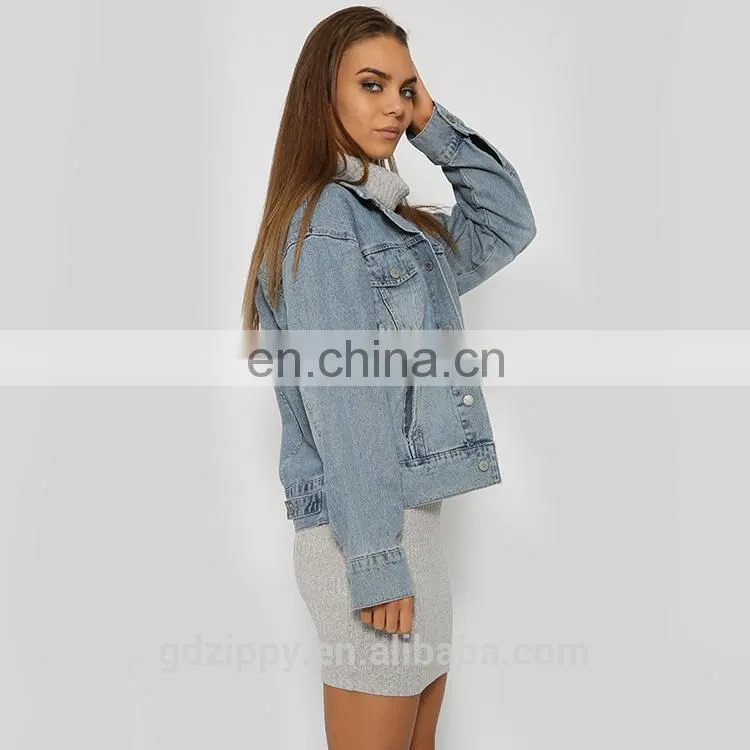 2015 Women long sleeve Denim Jacket Lady Denim Vest