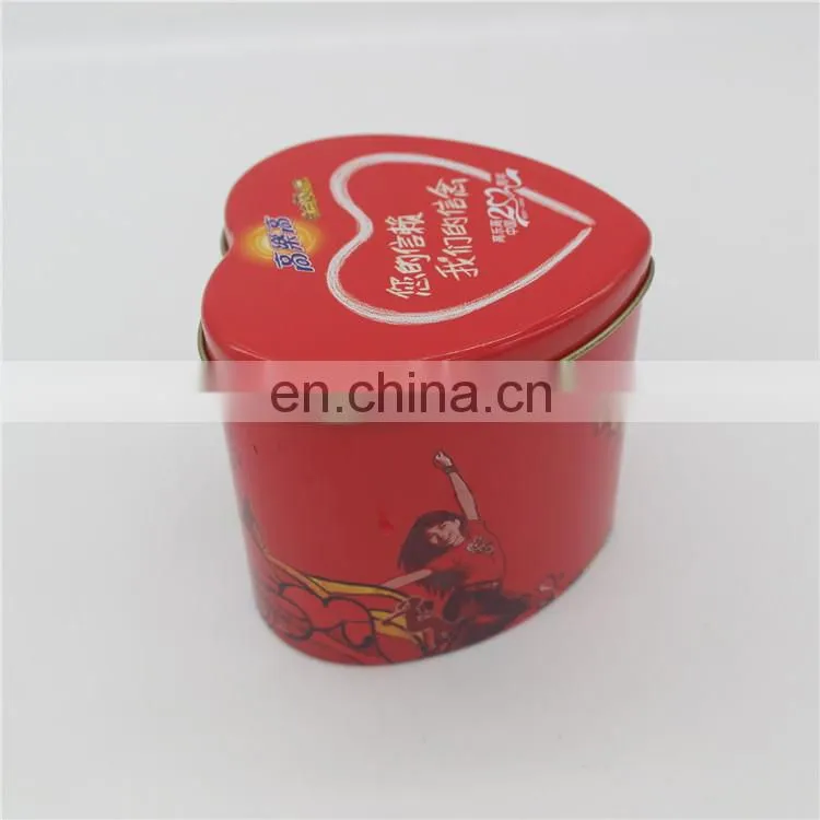red heart shape gift chocolate box metal tin wholesale