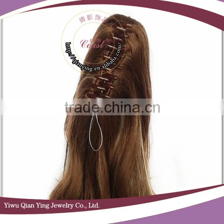 promotional claw clip brown synthetic ponytail natural hair extensions