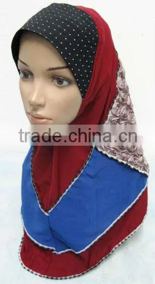 A559 Fashion modern HIGH QUALITY ISLAMIC HEADSCARF ONE PIECE flower LONG MUSLIM HIJAB