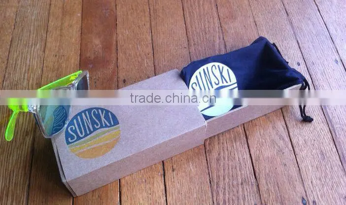 Custom plain kraft Brown paper packaging sunglasses box