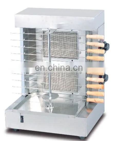 Stainless Steel table top LPG Gas Shawarma Grill Machine with two Burners