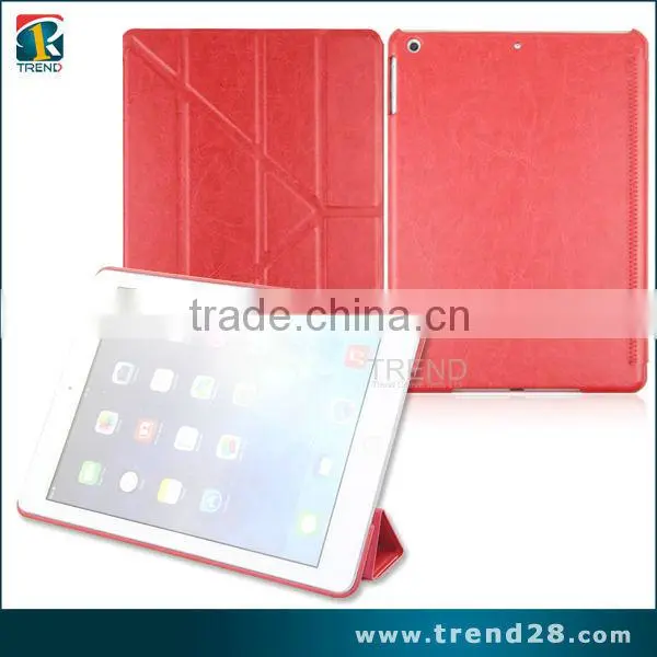 wholesale folding leather flip cover case for ipad air tablet