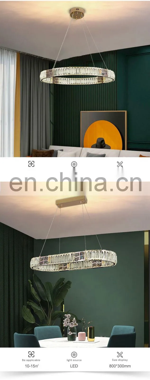 Modern Style Residential Decoration Living Room Dining Room Luxury LED Crystal Pendant Lamp