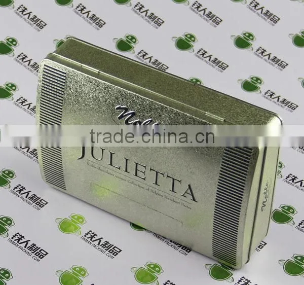 Square Metal Tea Tin Box with hinged