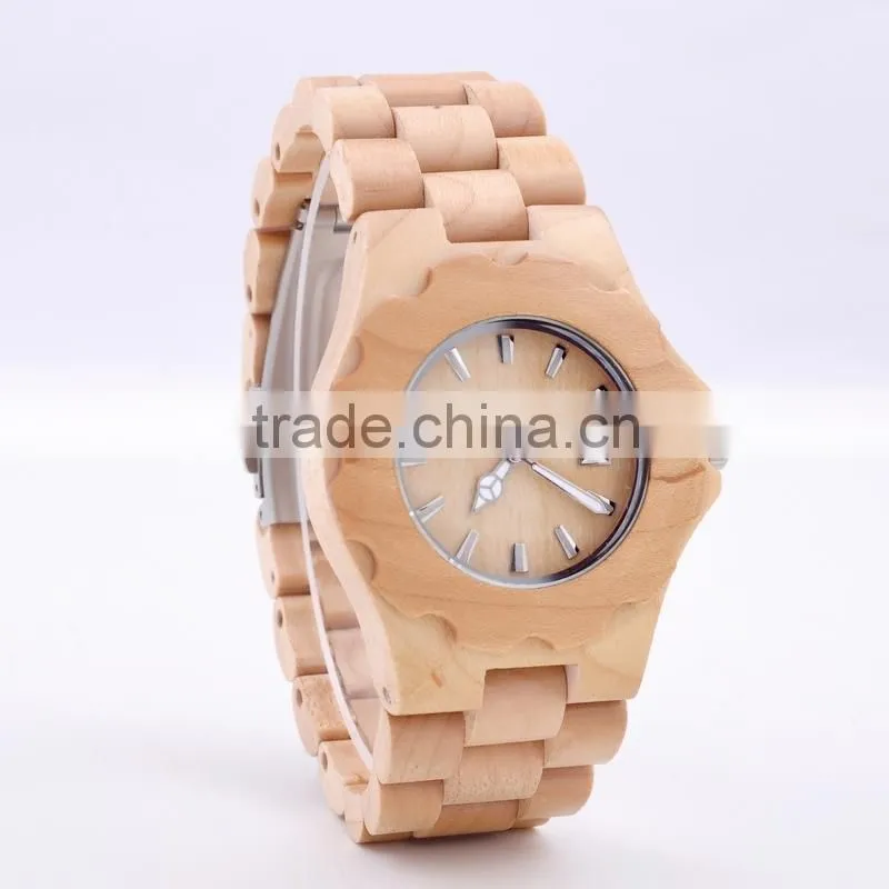 2015 wholesale wood watch vogue wrist wooden watch for men and women with customized logo