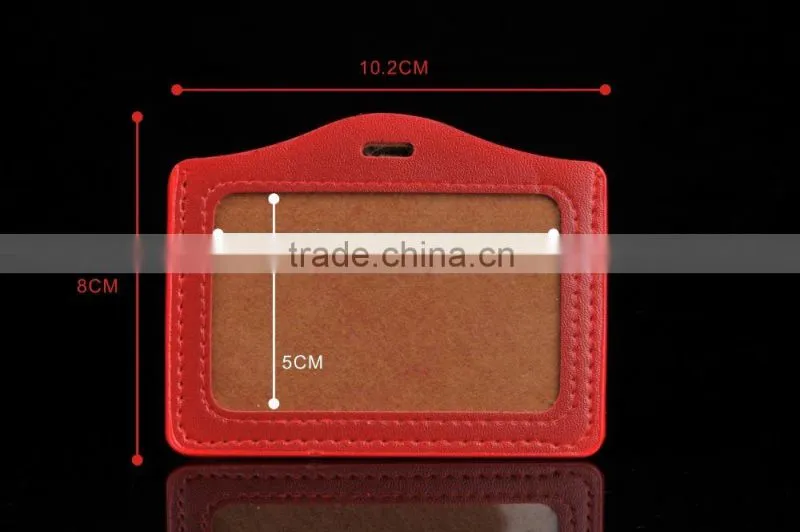 Vertical Style Faux Leather Business Id Credit Card Badge Holder
